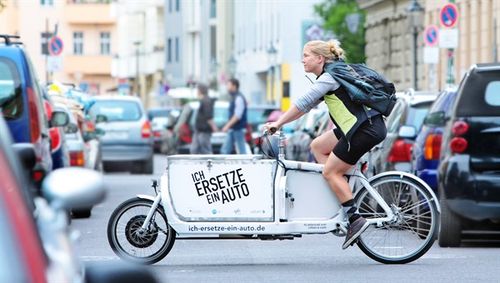 Picture: a cargo bike in Germany (source: "Ich ersetze ein Auto").