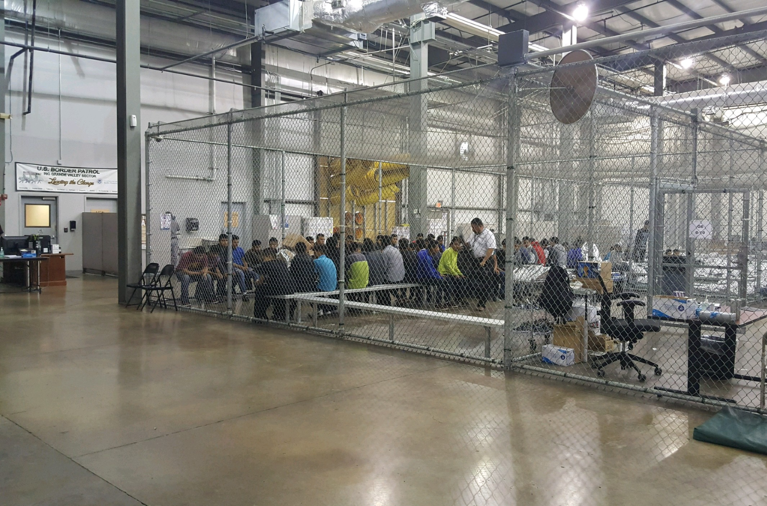 Immigrant children in detention center