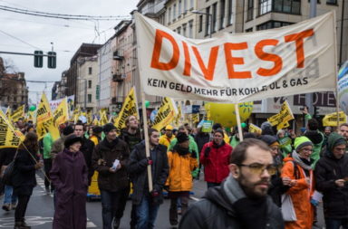 Divestment from oil companies protest