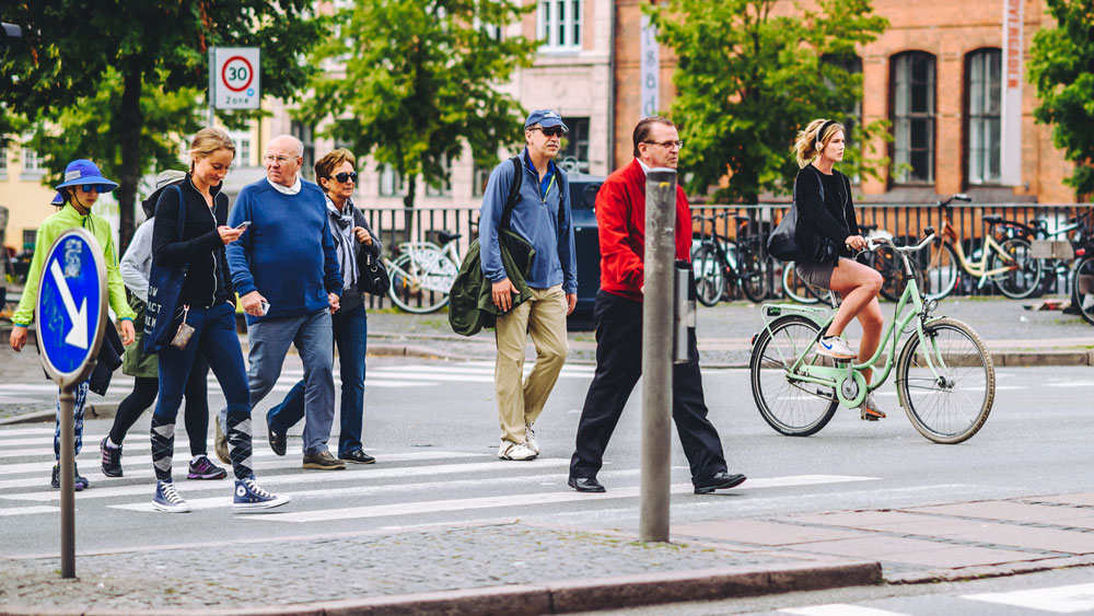 walking and biking in Copenhagen