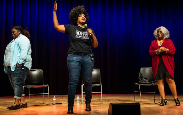 Ash-Lee Henderson, M Adams and Makani Themba