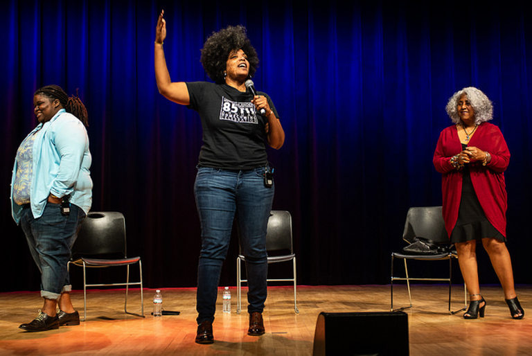 Ash-Lee Henderson, M Adams and Makani Themba