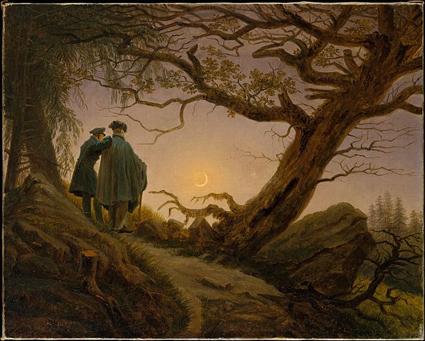 "Two Men Contemplating the Moon." Artist: Caspar David Friedrich circa 1825–30. Via Wikimedia Commons