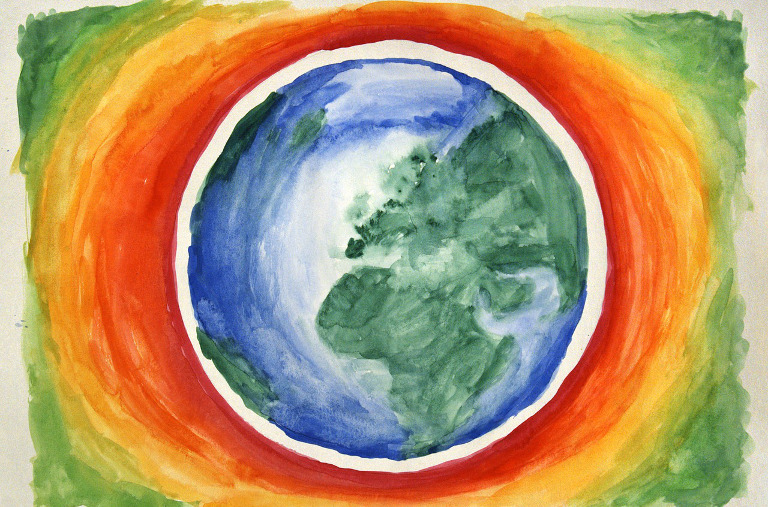 Heated earth graphic