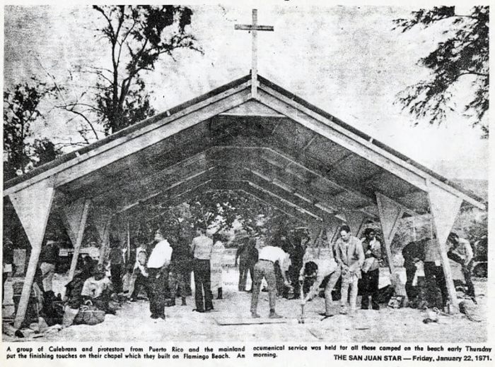 Church being built on Culebra, Puerto Rico (1971)