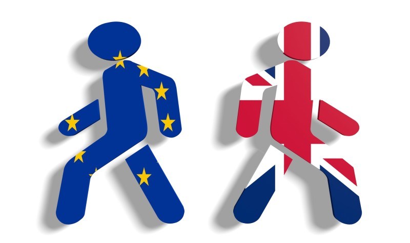 United Kingdom - exit from europe? Stick-figure image.