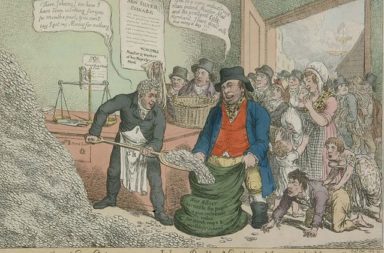 Image: "The New Coinage - or - John Bulls Visit to MAT of the MINT!!" (February 1817) By James Gillray.