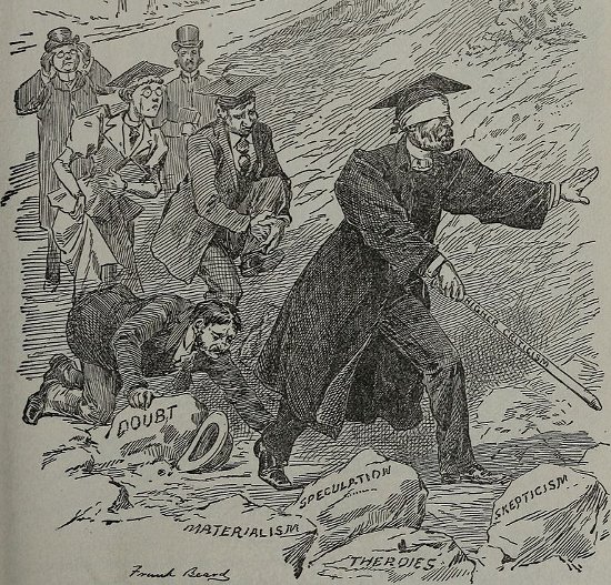 "A Blind Leader of the Blind." Source: Blasts From The Rams Horn (1892)