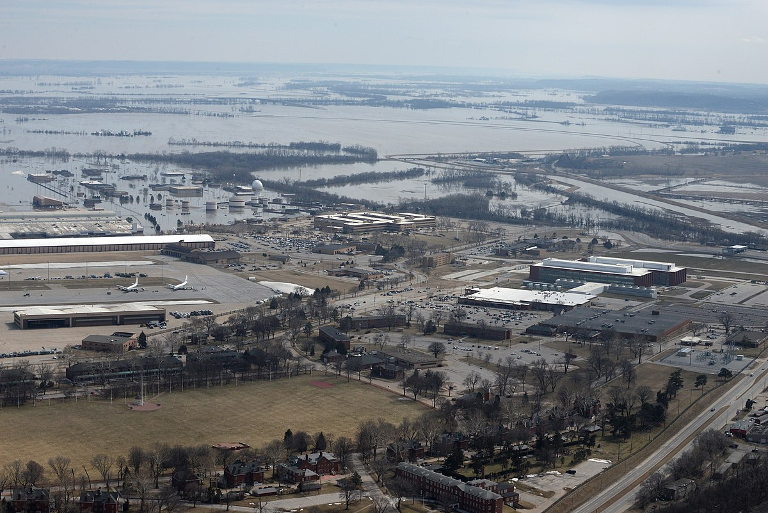 Offut Air Force Base under water