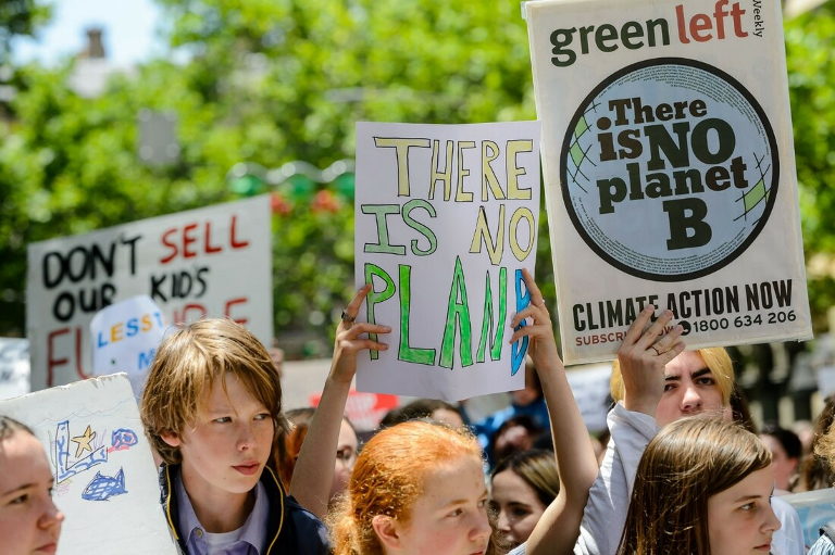 Young climate strikers