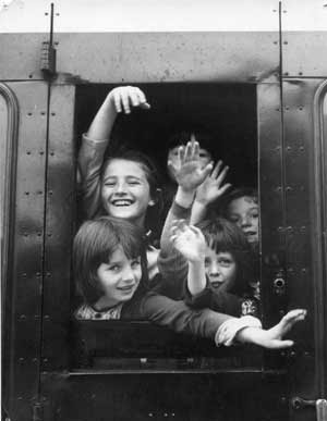 Children on a train in Ireland