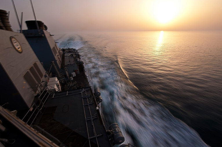 US Navy ship in Strait of Hormuz