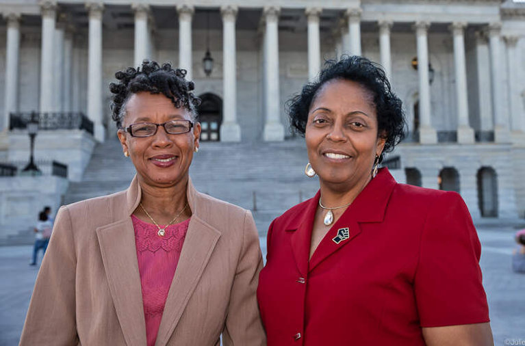 Barbara Washington (left) and Sharon Lavigne (right) St. James Parish residents