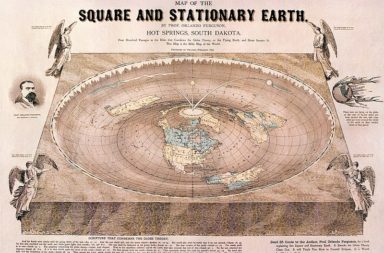 A "flat-Earth" map drawn by Orlando Ferguson in 1893.