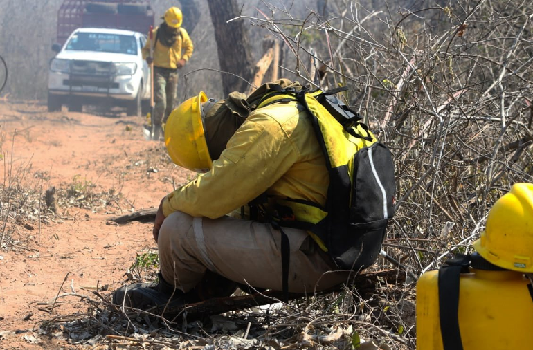 Firefighters in Chiquitano forest
