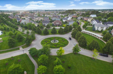 Roundabout in the West Clay neighborhood of Carmel, IN Courtesy City Of Carmel