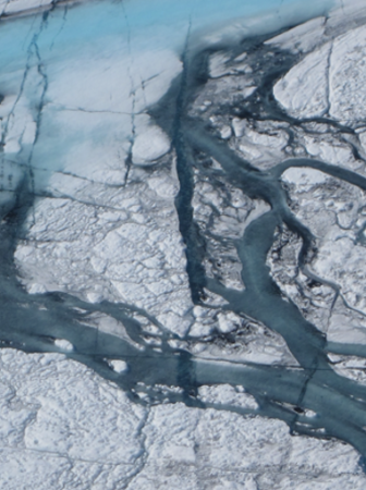 Greenland river in ice sheet