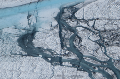 Greenland river in ice sheet
