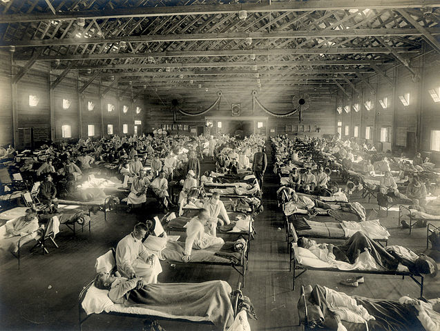 Emergency hospital during influenza epidemic, Camp Funston, Kansas.
