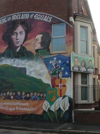 Belfast: Sinn Féin Constituency Office A rather colourful end of terrace premises, which is Sinn Féin's office for the North Belfast constituency. (required by the license) Chris Downer / Belfast: Sinn Féin Constituency Office
