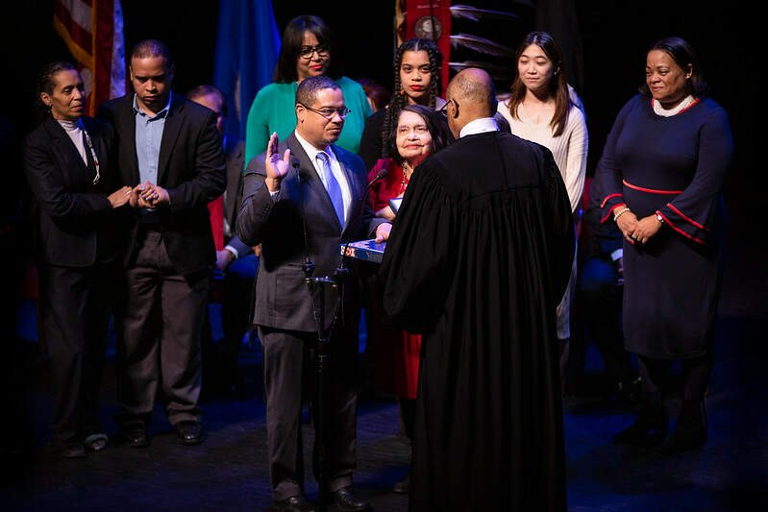 Keith Ellison is sworn in as Minnesota Attorney General.