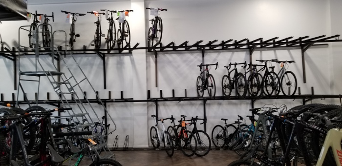 The cupboard is bare. Neighborhood bike shop (19 May 2020). Photo by Bart Anderso