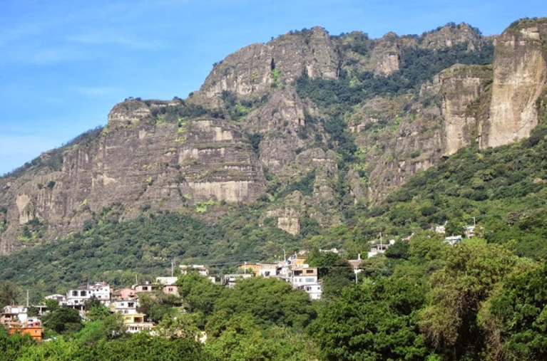 Houses tucked up against the sacred Tepozteco Massif in Tepoztlán, Morelos. Photo: Reed Brundage