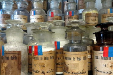 Old chemicals in bottes