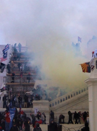 Tear gas outside the Capitol