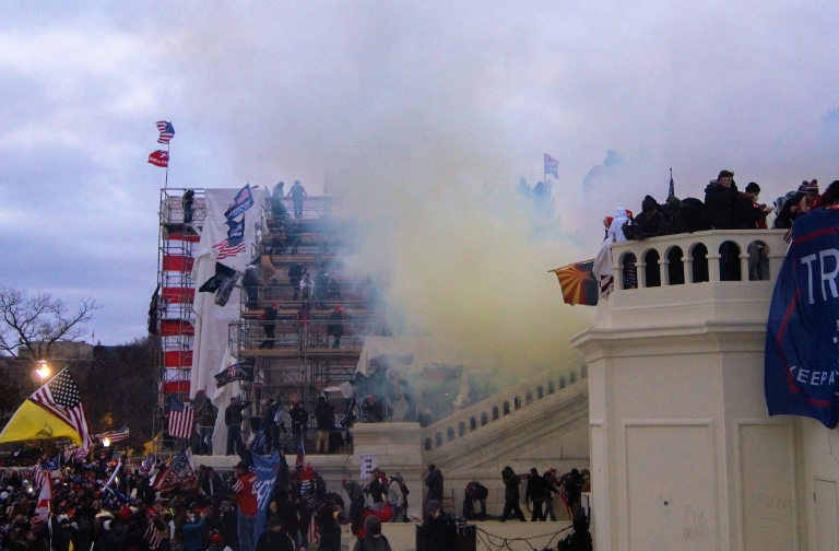 Tear gas outside the Capitol