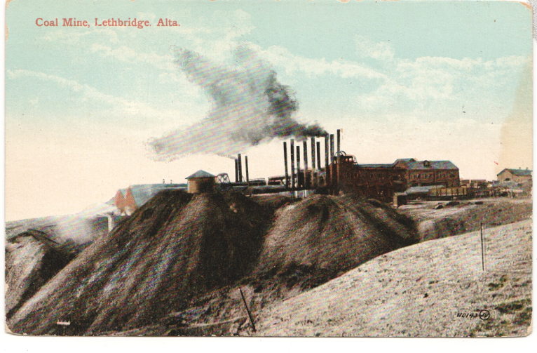 Coal mine Lethbridge postcard