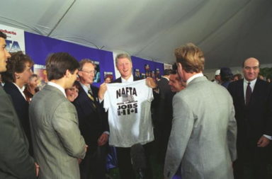 Bill Clinton promoting NAFTA
