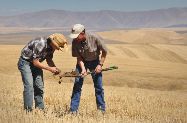 Farmer and NRCS staff