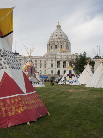 Treaty People Walk for Water demo at Minnesota Capitol