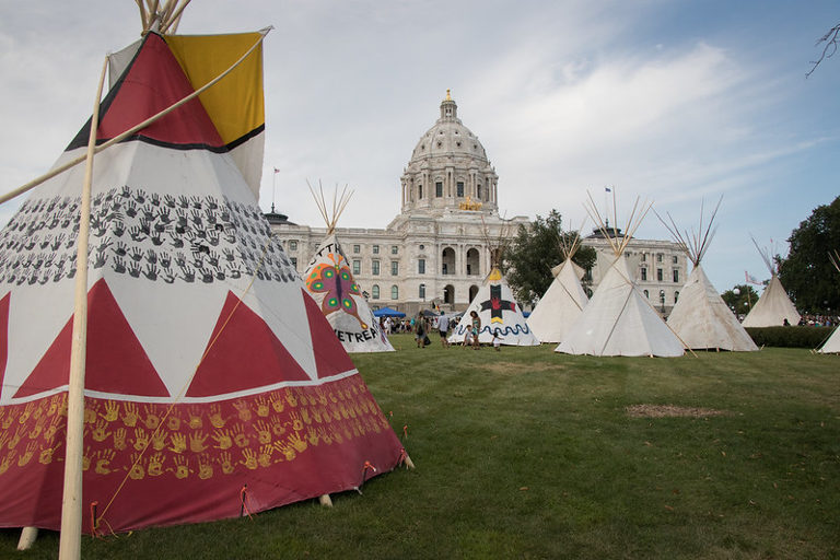 Treaty People Walk for Water demo at Minnesota Capitol