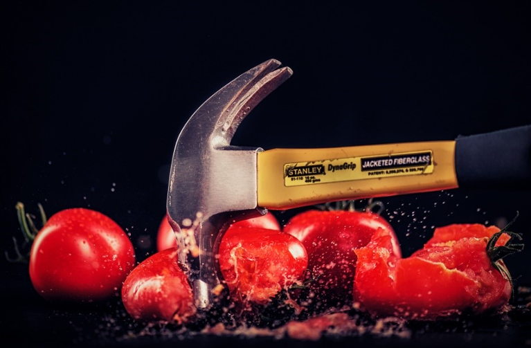 Hammer and tomatoes