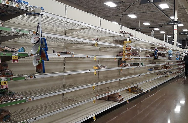 empty supermarket shelves
