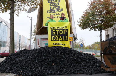 Greenpeace protest against coal