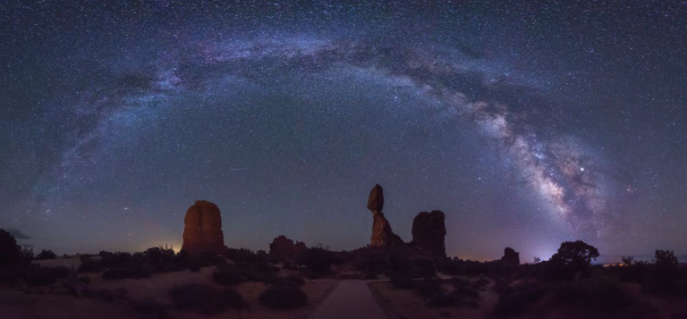 Night sky over Arches
