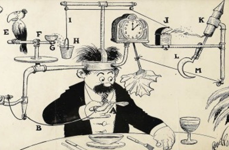 Rube Goldberg cartoon
