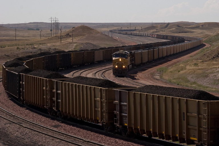 Coal trains in Wyoming