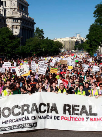Democracy demo in Madrid