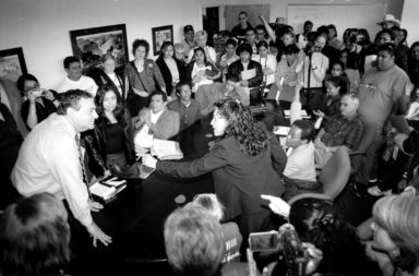 People's Action meeting in 2000