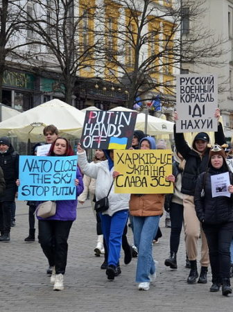 Russian invasion of Ukraine protest march