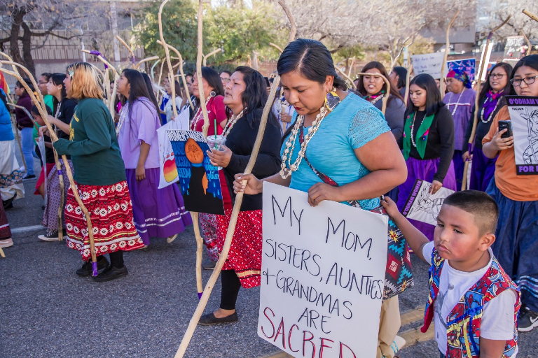 Native American women's march