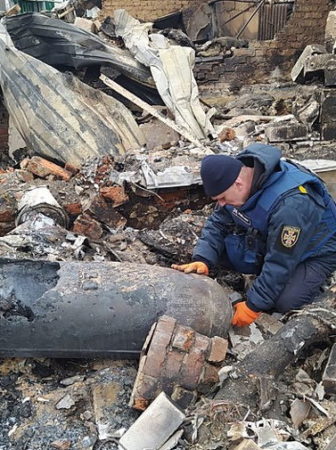 Disposal of Russian bombs in Ukraine