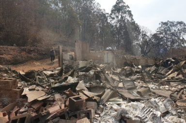 Australian bushfire damage