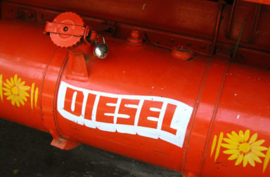 Red diesel truck