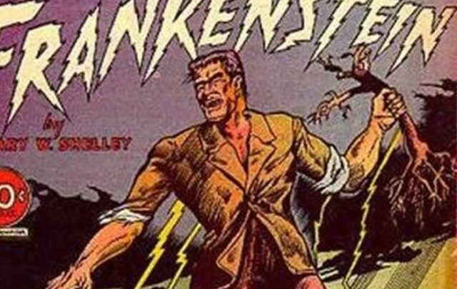 Frankenstein on a cover of a Classics Comic Book