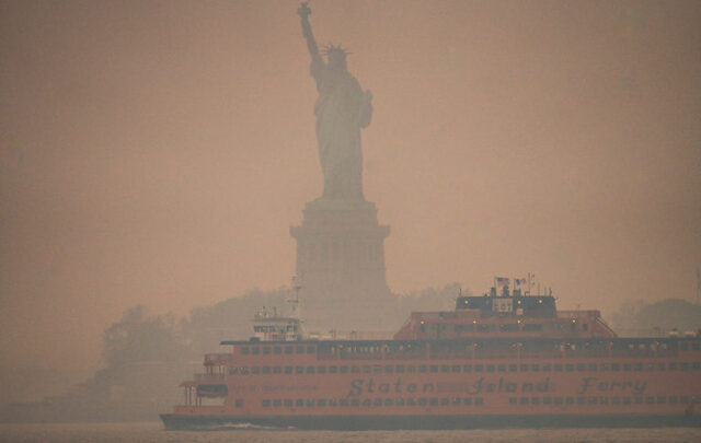 New York under wildfire smoke